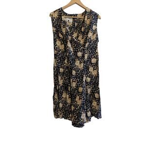 Betsey Lauren Vintage black and gold buttoned floral romper size 1X